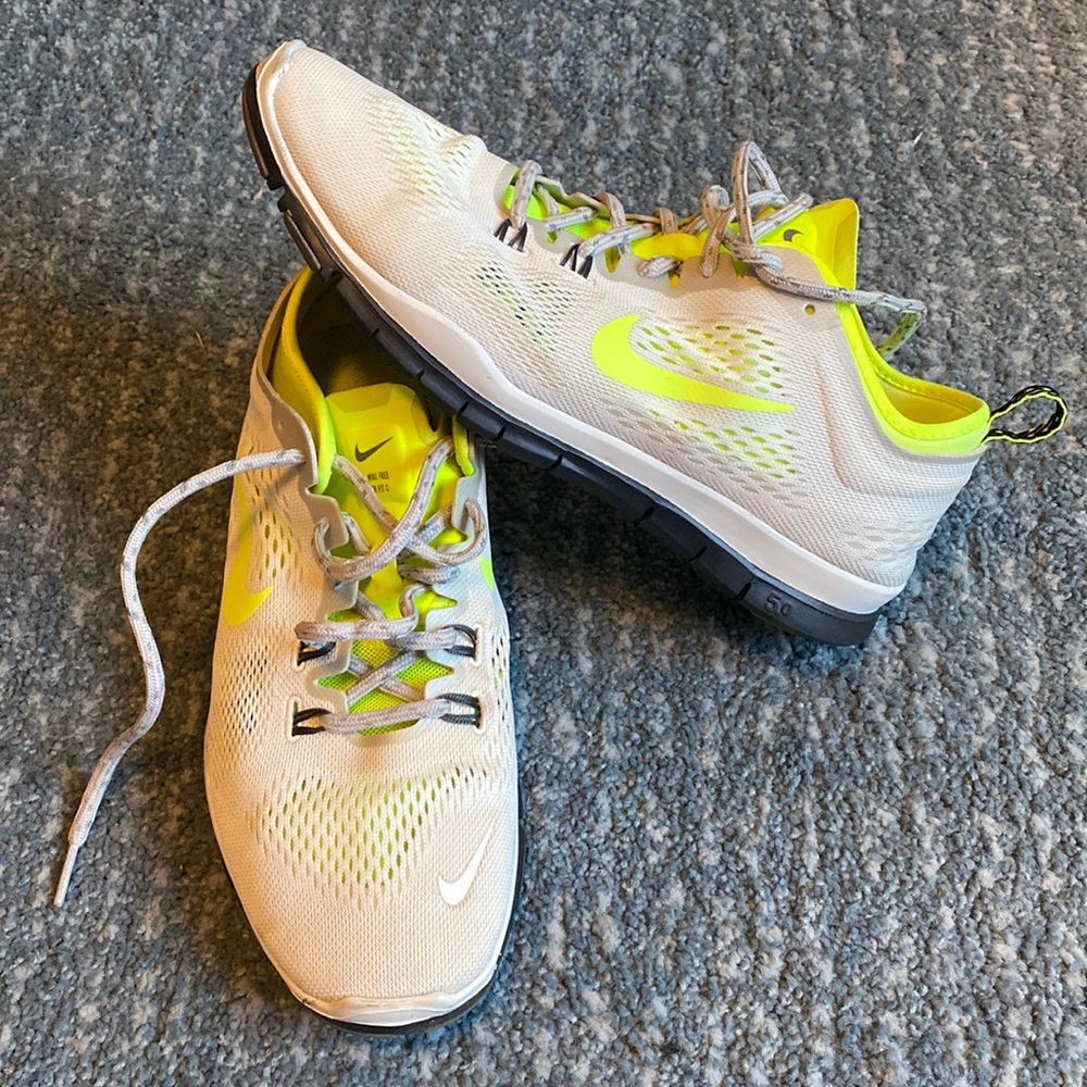 Nike Free 5.0 - Men’s Running Shoes - Like New! White and neon green